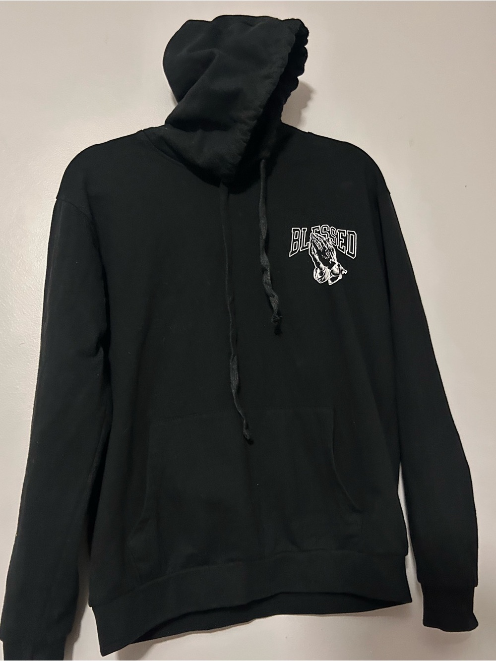 Men's Black 'Blessed' Graphic Pullover Hoodie